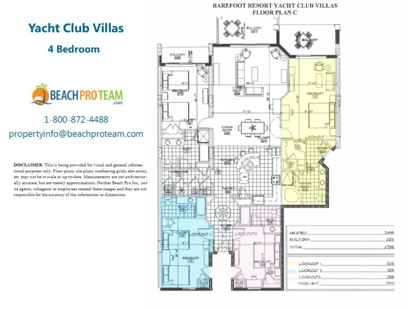 Yacht Club Floor Plan C - 4 Bedroom Waterway 